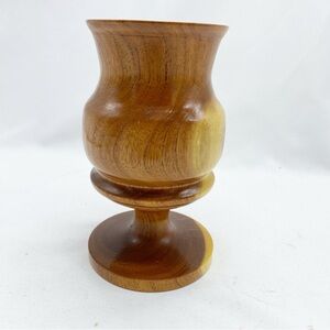 Elegant Vintage Hand-turned Mesquite Wood Candle Holder Finial Pedestal